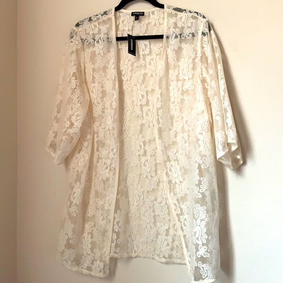 Express Tops - Express lace cardigan /bikini coverup